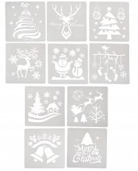 Szablony wielorazowe świąteczne na sztuczny śnieg do malowania okno szybę