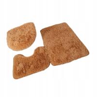 3-częściowy dywanik łazienkowy Dywan w kształcie litery U Mata do kąpieli Pokrywa pokrywy sedesu w kolorze khaki