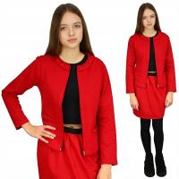 Красный жакет на молнии с жемчугом