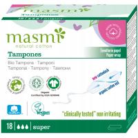 Tampony Masmi Super Organiczne Bez Aplikatora Bawełna Organiczna 18 szt