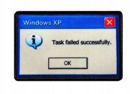 Naszywka na rzep emblemat Task failed successfully - WINDOWS XP, 5x8 CM
