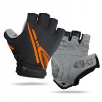 Rękawiczki rowerowe EVI krótkie czarne żelowe na rzep