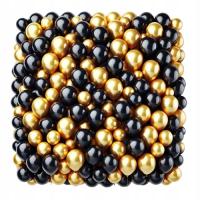 Balony złote czarne na urodziny, sylwester czarne- złote dekoracja 50 szt