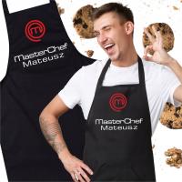 ХЛОПКОВЫЙ ФАРТУК ДЛЯ КУХНИ С ПРИНТОМ, ПОДАРОК С РИСУНКОМ ИМЕНИ