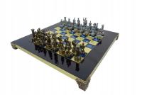 Ekskluzywne szachy mosiężne S3BBLU 28x28cm -GD