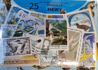 Zestaw 25 znaczków pocztowych - MEWY