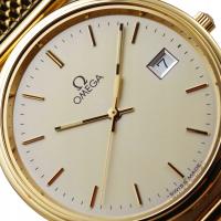 OMEGA мужские часы LITE золото 18K / 750 винтаж дюйм. 1430 сапфир 1986