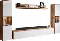 мебель для гостиной Wotan белый глянец, 2 стойки и шкаф RTV 180 см