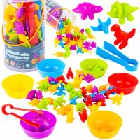 ZESTAW MONTESSORI DO NAUKI LICZENIA I ROZPOZNAWANIA KOLORÓW EDUKACYJNA GRA