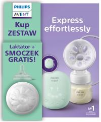 PHILIPS AVENT LAKTATOR ELEKTRYCZNY SCF323/11 +SMOCZEK DO BUTELKI 0m+ ZESTAW