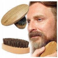 SZCZOTKA DO BRODY z Włosia Dzika Okrągła Kartacz 12 cm Naturalna na Prezent