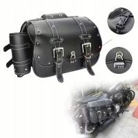 Sakwy motocyklowe torby boczne ekoskóra kłódki klamry uchwyt na butelki