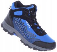 Niebieskie Męskie Buty Trekkingowe góry za Kostkę SOFTSHELL górskie