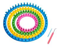 ZESTAW DIY 4 OBRĘCZE do Robienia Czapek Szalików SKARPET Markowy Zestaw SKC