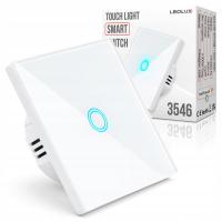 DOTYKOWY WŁĄCZNIK WYŁĄCZNIK ŚWIATŁA SZKLANY POJEDYNCZY SZKŁO Biały LED