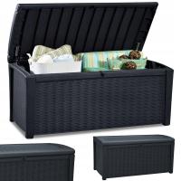 Skrzynia Ogrodowa Balkonowa 416L Keter BORNEO Siedzisko na Balkon grafitowa