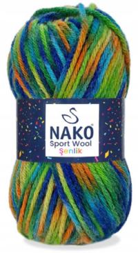 Włóczka NAKO SPORT WOOL SENLIK 100g/120m mix 87733