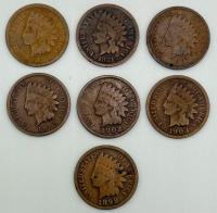 486. USA zestaw jednocentówek 1881-1907 rok ( 7 sztuk )