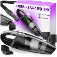 MOCNY ODKURZACZ RĘCZNY BEZPRZEWODOWY SAMOCHODOWY 120W FILTR HEPA + KOŃCÓWKI