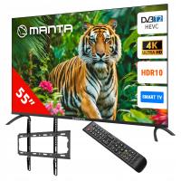 Telewizor Manta 55LUA123E Smart 4K-UHD DVB-T2 LED + Uchwyt do telewizora TV wieszak 26-65 cali VESA 100x100 / 400x400 45Kg