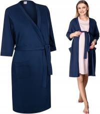 Infantilo женский халат до колена без капюшона темно-синий