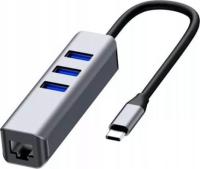 Adapter hub karta sieciowa USB-C Ethernet Gigabit RJ45 LAN OTG 3x USB 3.0