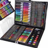 Художественный набор, большой чемодан, цветные карандаши, маркеры, маркеры, 168 деталей
