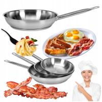 СКОВОРОДА ДЛЯ ЕДЫ ИЗ НЕРЖАВЕЮЩЕЙ СТАЛИ 24 СМ ИНДУКЦИОННЫЙ ГАЗОВЫЙ ТОК YATO