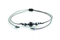 Bransoletka celebrytka czarny TURMALIN + SZAFIR ochrona i optymizm