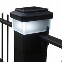 LAMPA SOLARNA 100x100 na słupek na ogrodzenie LAMPKA LED daszek 10x10 cm