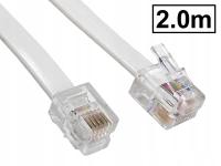 Kabel telefoniczny VOICE/SERIAL 6P6C/RJ12-6P6C/RJ12 revers biały 2m