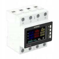 Trójfazowy licznik energii prądu mocy watomierz przekaźnik 80A z LCD na DIN