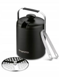 Wiaderko do lodu 1,3 L ze szczypcami czarny mat Lugo