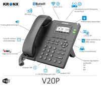 Kronx V20P, Telefon IP, 2 konta SIP, Wi-Fi 2,4G / Access Point, PoE