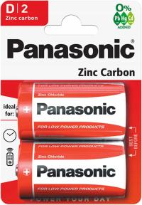 Цинк - углеродный аккумулятор Panasonic D (R20) 2 шт.   Бесплатно