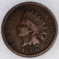 USA - 1 cent 1906 r. - Głowa Indianina - Brąz (3)