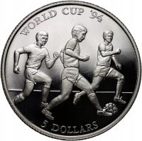 #B03# Wyspy Cooka, Elżbieta II, 5 dolarów 1991, MŚ '94