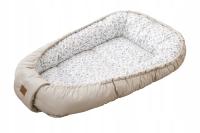 Gniazdko kokon niemowlęcy VELVET duży kojec beż+ jarzębina