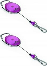 Mechanizm ściągający JOJO STYLE z karabińczykiem linka 80cm fioletowy x 2