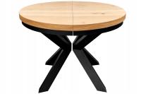 stół okrągły fi 100 cm rozkładany od 150 do 350cm noga metalowa X fornir