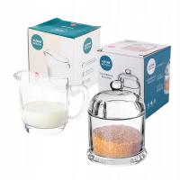 Стеклянная сахарница и молочный кувшин для молока набор из 2 предметов Altom