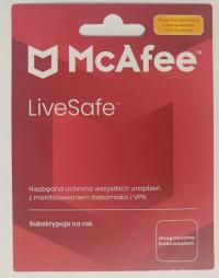 McAfee LiveSafe subskrypcja 12 m-c Bez limitu stanowisk