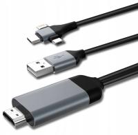 KABEL micro USB C Lightining - HDMI 2M adapter MHL
