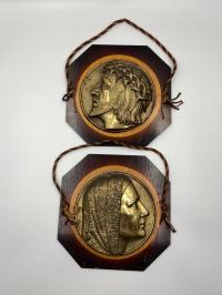 Иисус и Мария. Картины на стену антиквариат