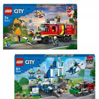 LEGO City 60374 Terenowy pojazd straży pożarnej 60316 Posterunek policji