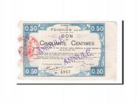 Banknot, Francja, Feignies, 50 Centimes, 1915, AU(
