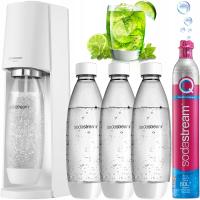 Saturator SodaStream do wody gazowanej Terra biały + Butelki SodaStream Fuse do saturatora białe 1L 2 sztuki