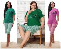 Plus Size Fashion piżama damska bawełna wielokolorowy