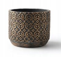 Donica ceramiczna Rustic odcienie złota brazu cylinder 16x15 cm