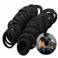 Набор эластичных лент для волос черный классический 60 шт
